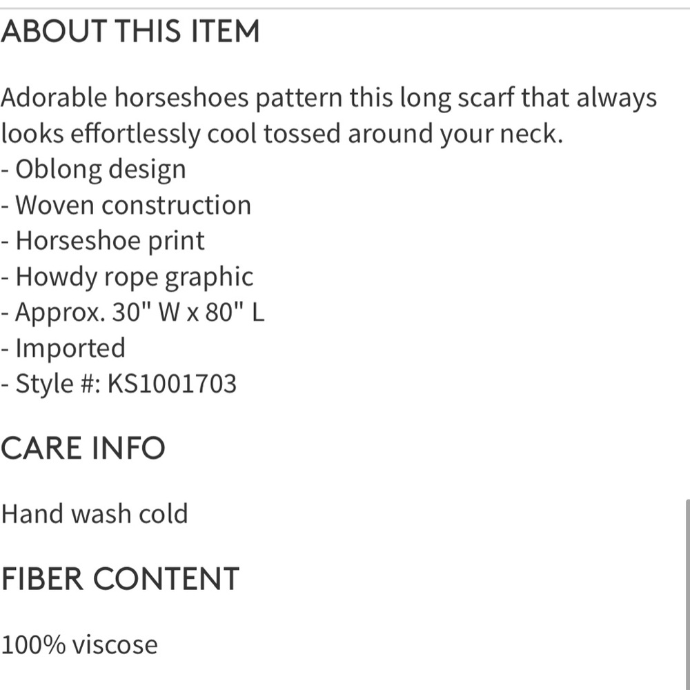 NEW • Kate Spade • Howdy Oblong Horseshoe Scarf - Picture 4 of 6